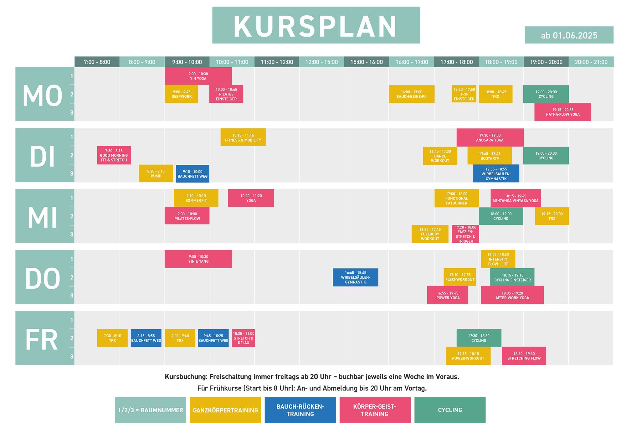 Kursplan allgemeine Kurse